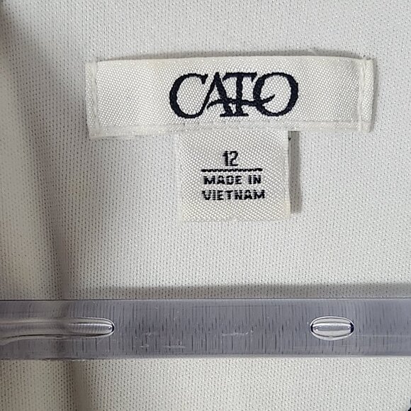 Cato Black White A Line Dress Sleeveless Midi Lace Flawed Size 12 - Picture 8 of 14